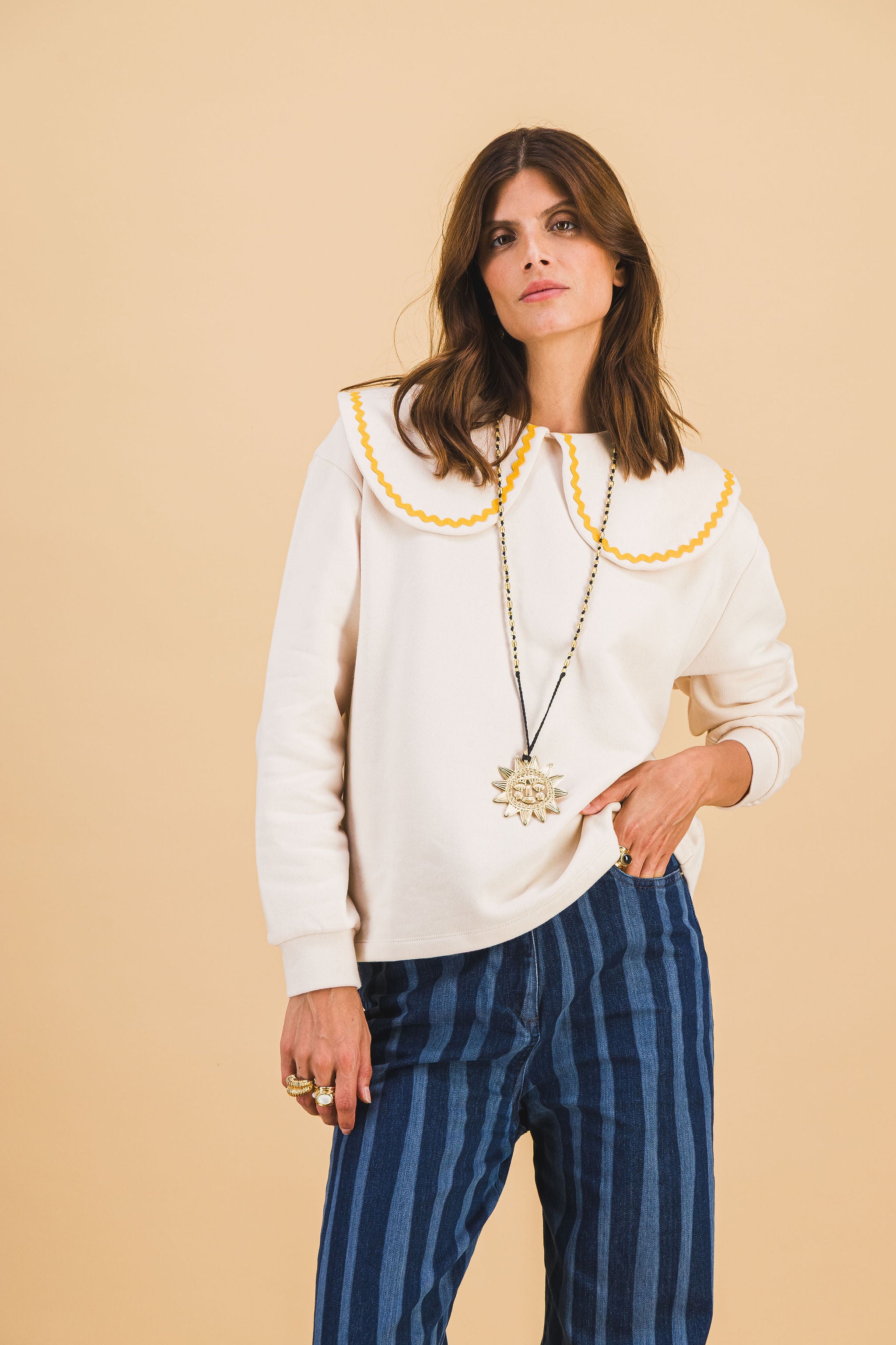 SWEATSHIRT BLANCA ECRU