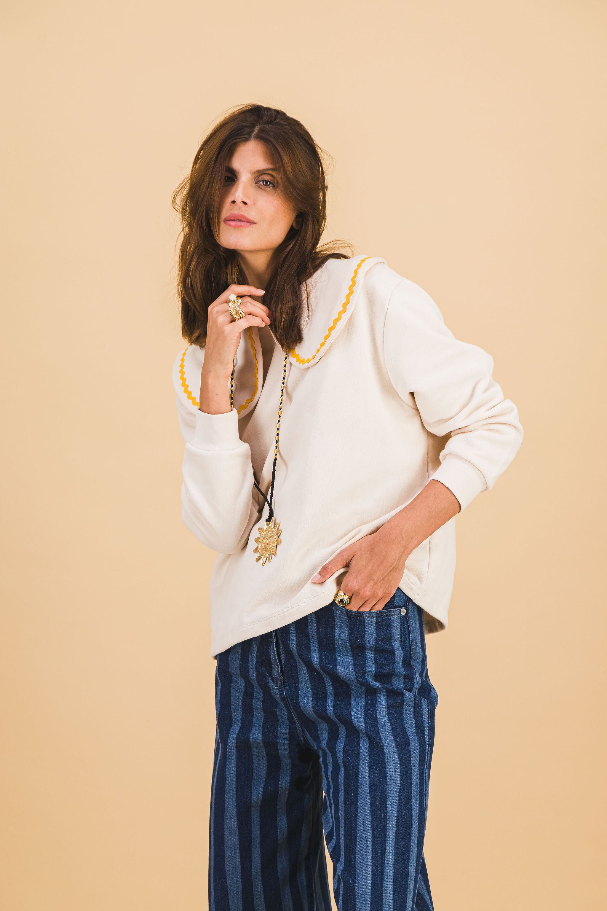 SWEATSHIRT BLANCA ECRU