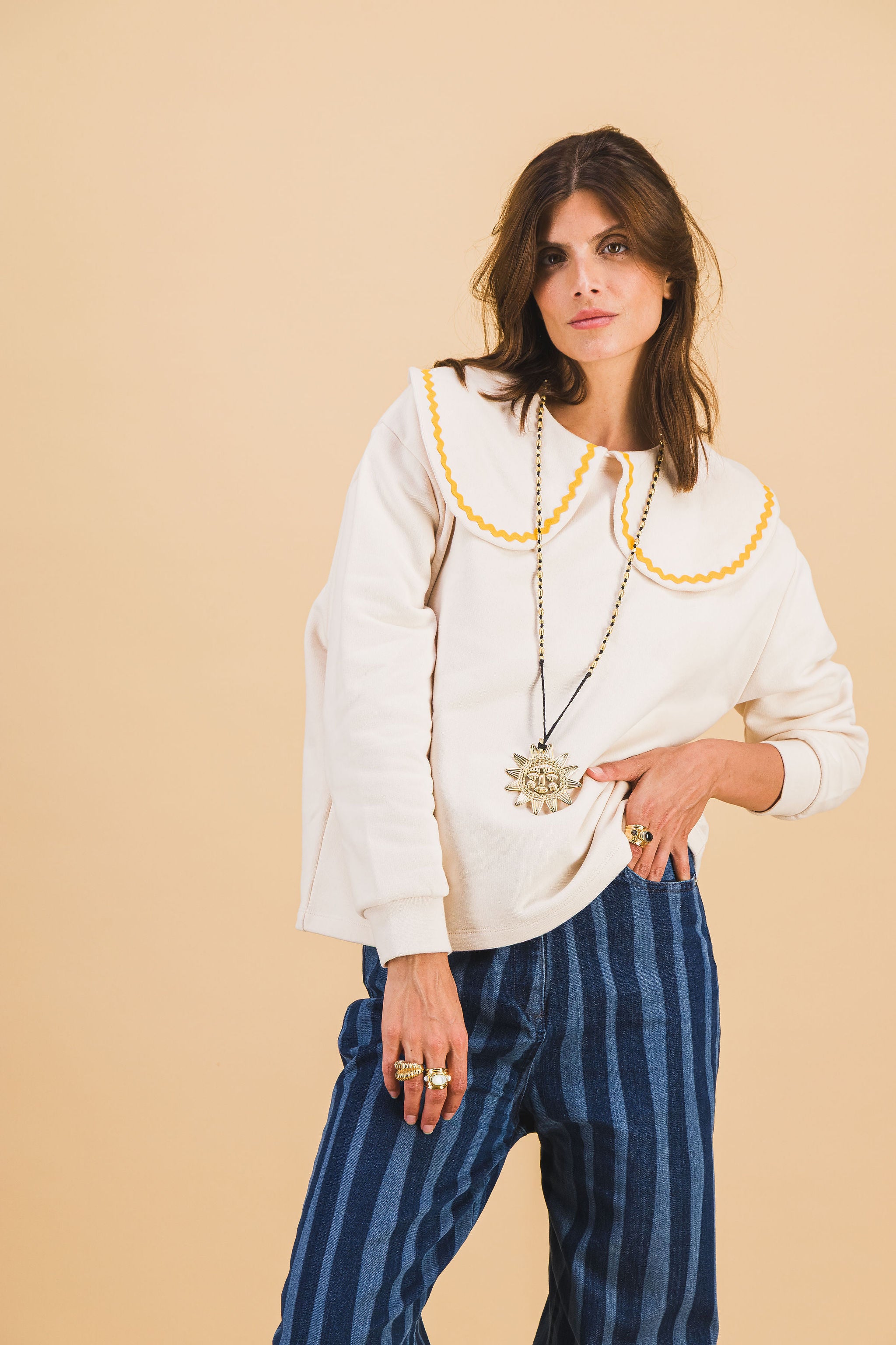 SWEATSHIRT BLANCA ECRU