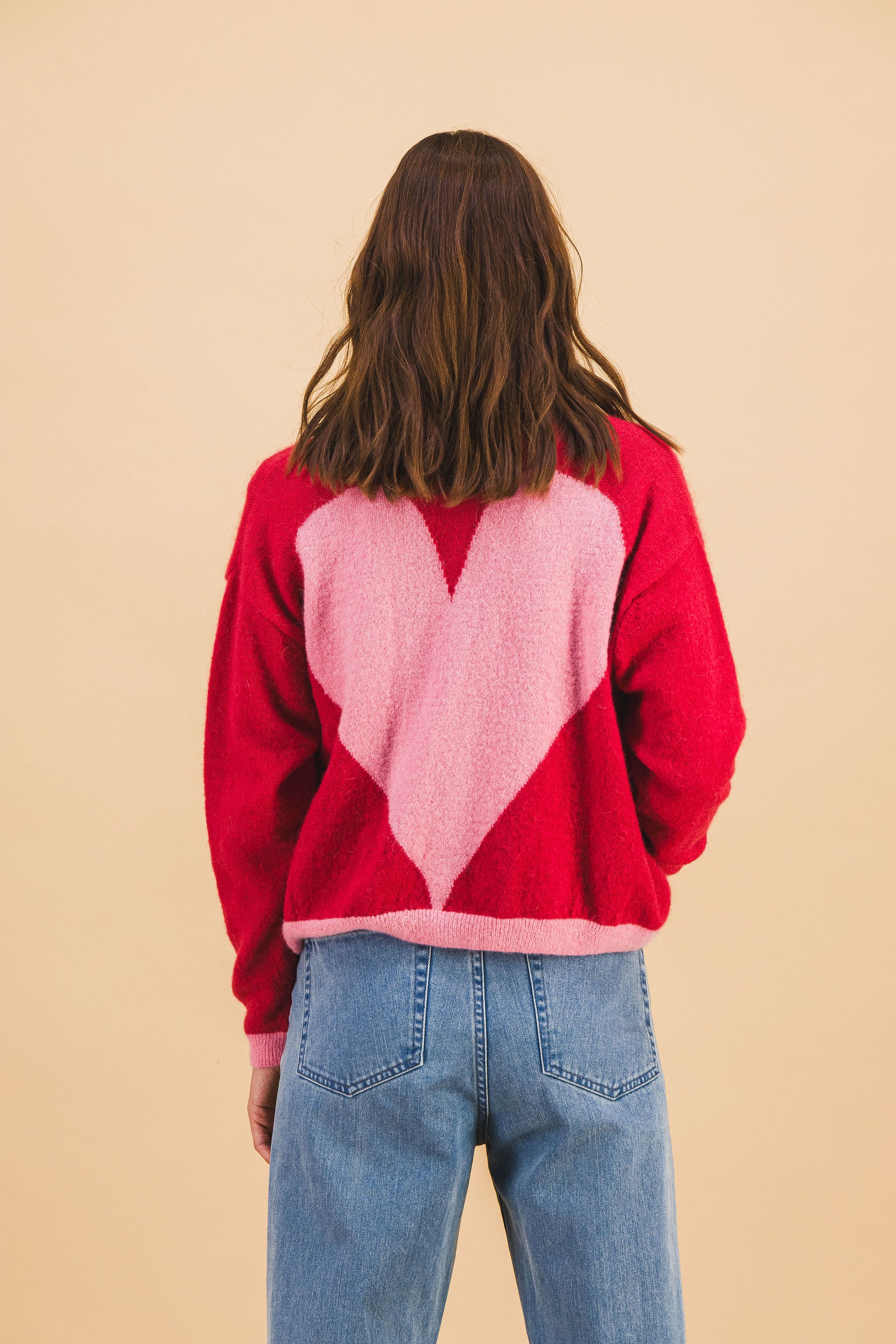 Cardigan Julia rouge et rose