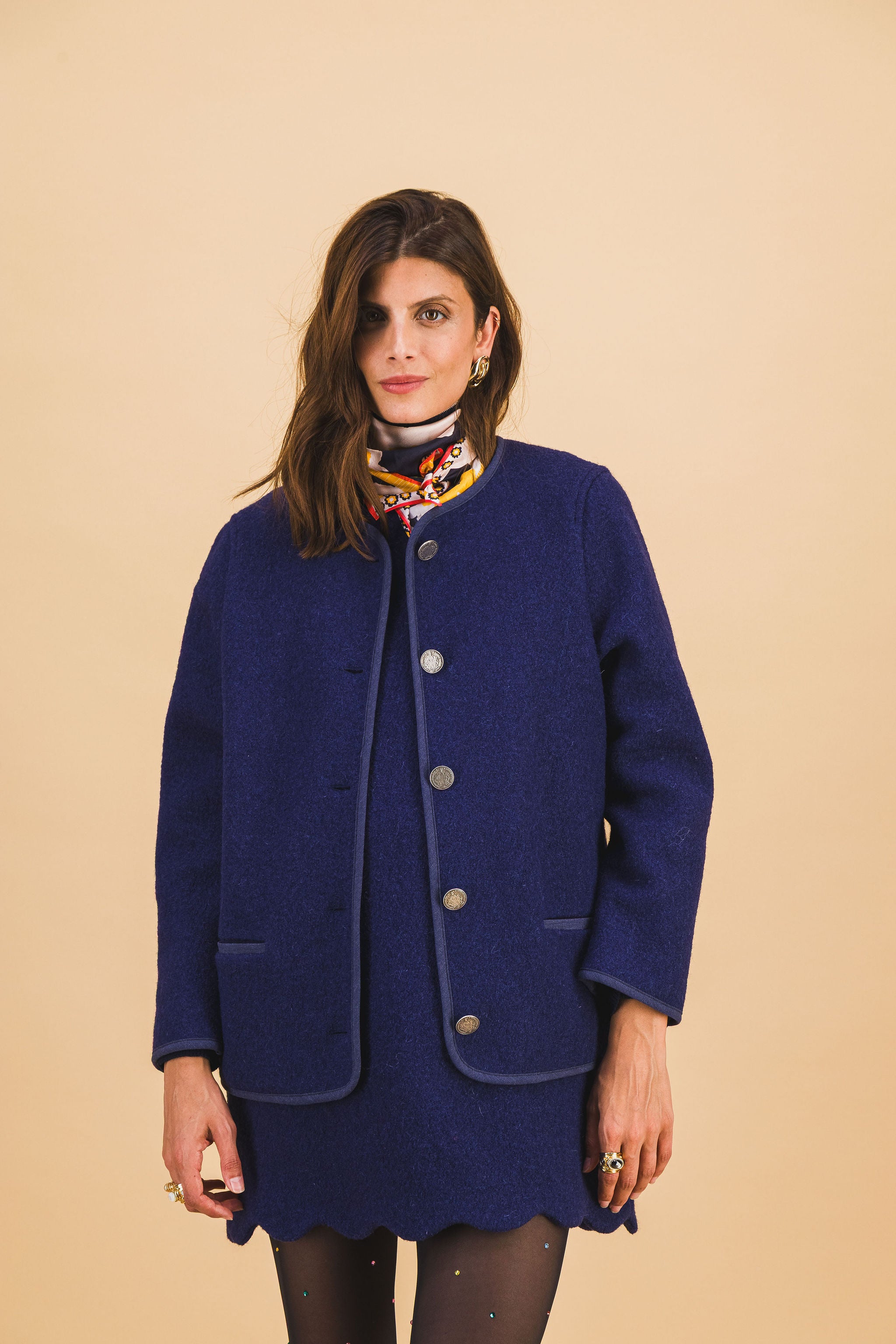 Robe Jane Wavy Bleu Marine