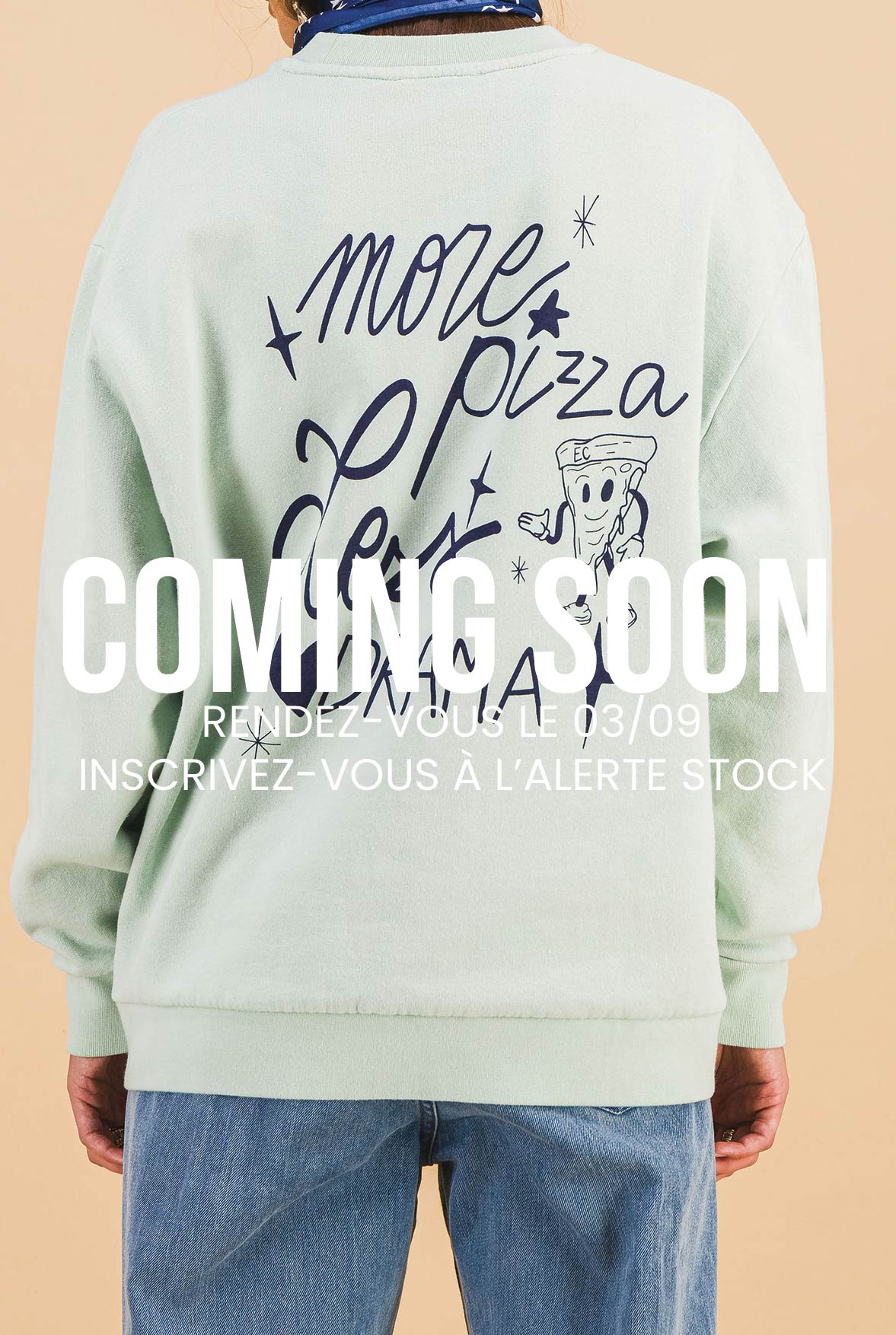 SWEATSHIRT MORE PIZZA CELADON