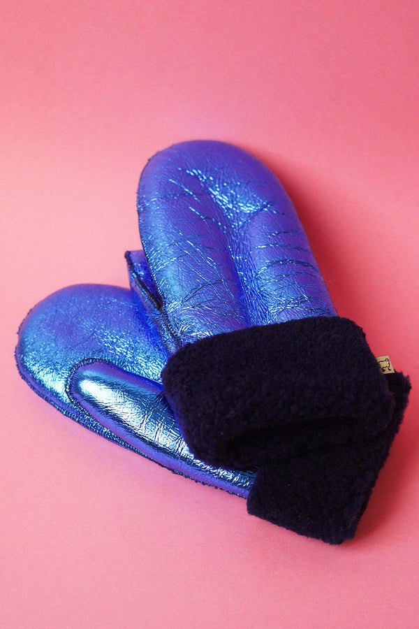 Moufles en peau de mouton Met Indigo - EXCLU BOUTIQUE