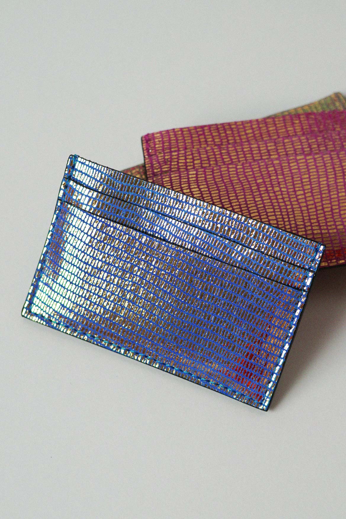 Porte-cartes Lilo en cuir bleu roi