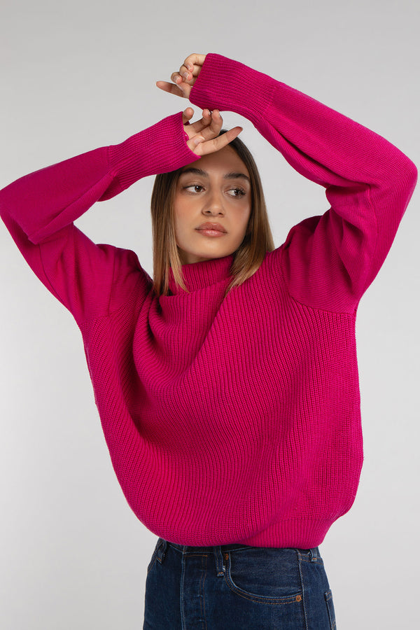 Pull Léo fuchsia