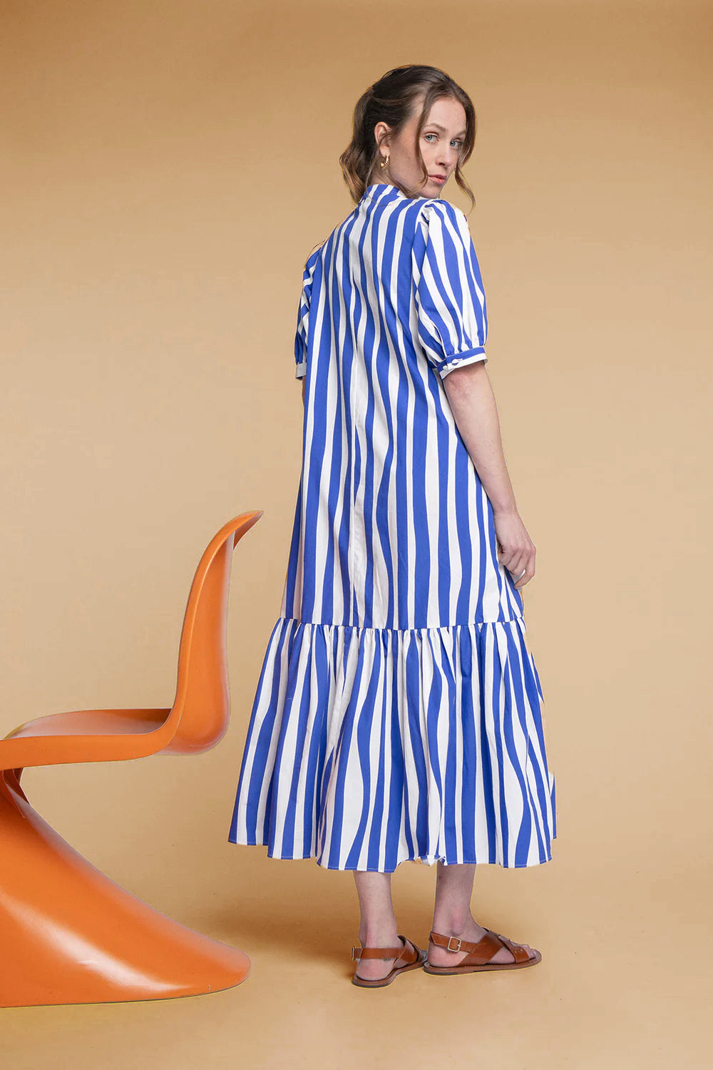 Clemence Blue Lines Dress