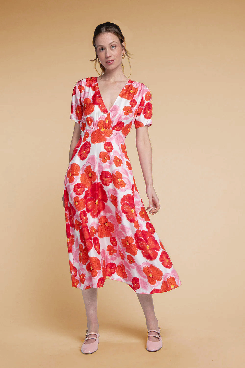 Anna Red Blossom Dress