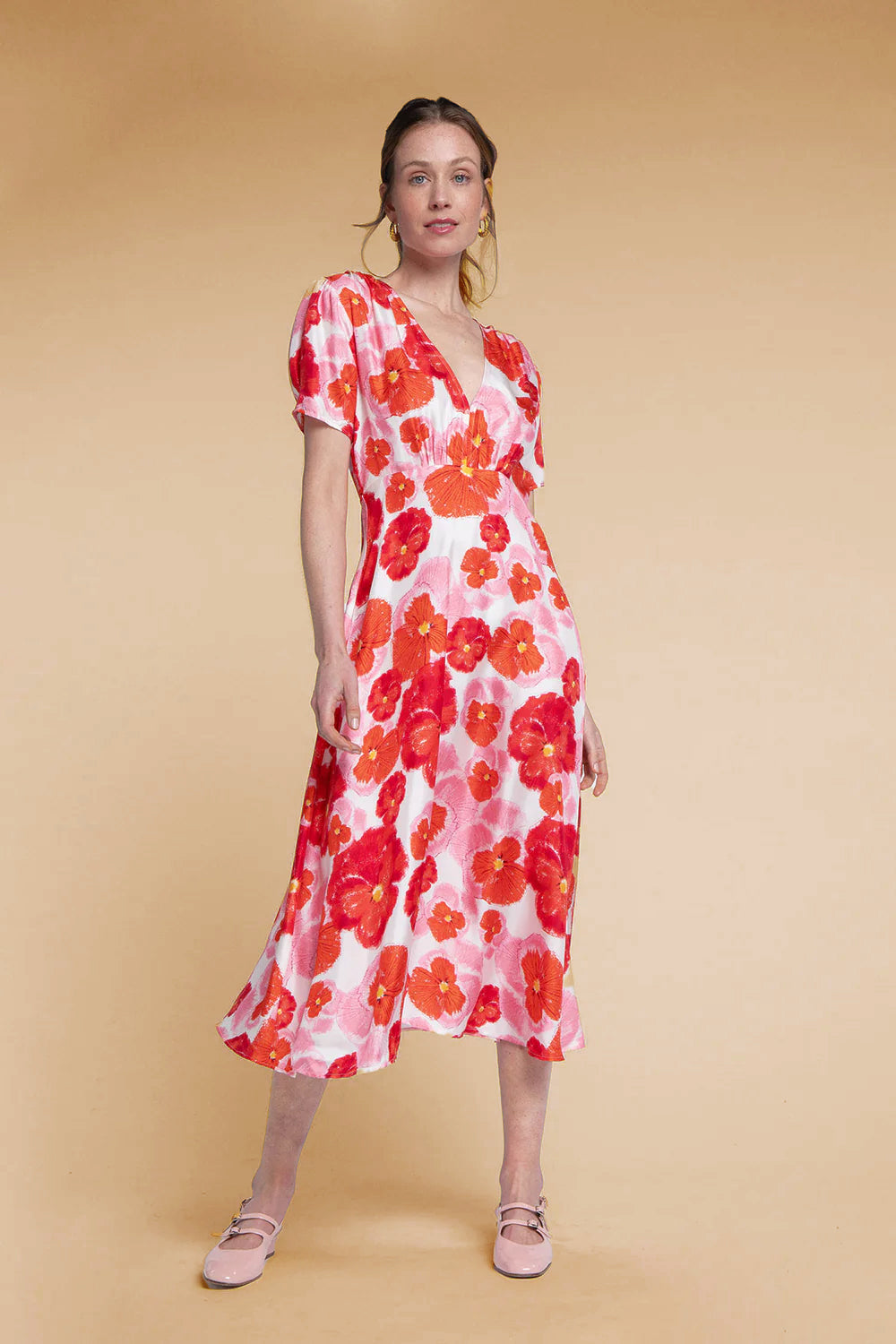 Anna Red Blossom Dress