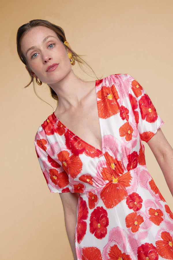 Robe Anna Red Blossom