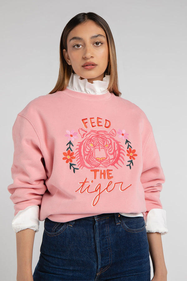 Sweat-shirt Thalia rose pâle