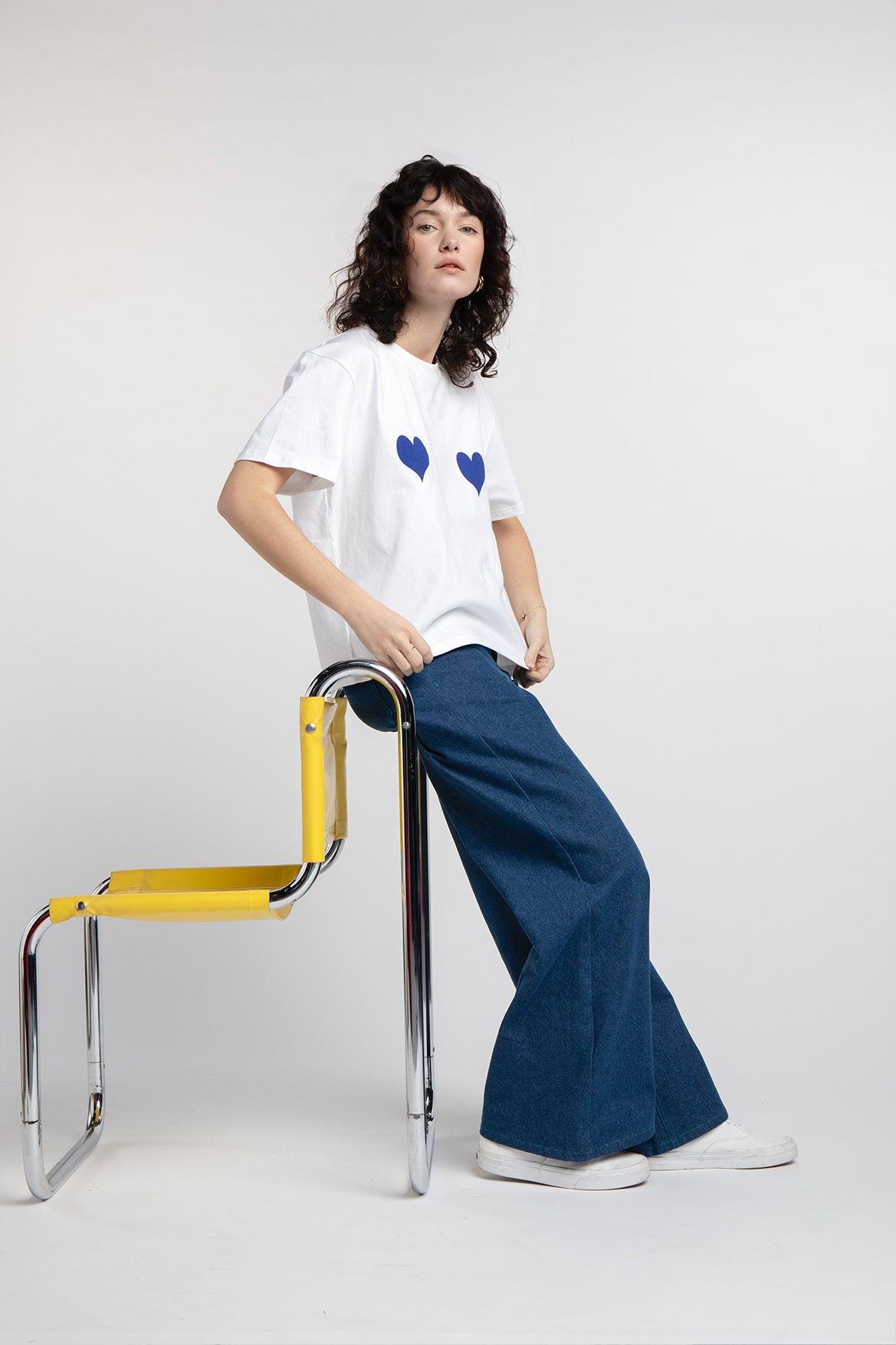 T-shirt Amira cœurs bleus