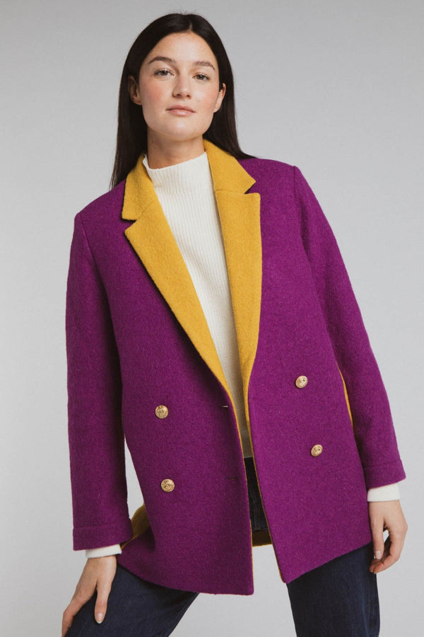 Maria jacket in purple and ochre