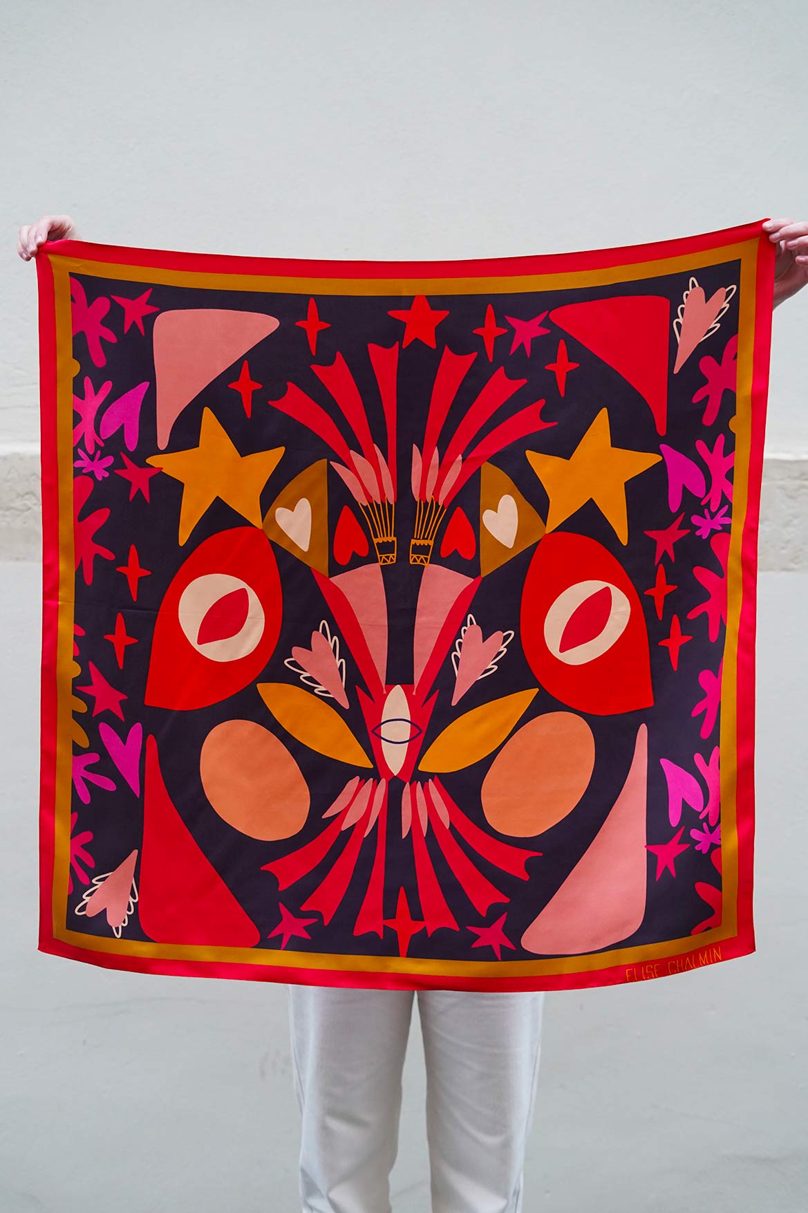 Foulard en soie Jerry Monto 90 x 90
