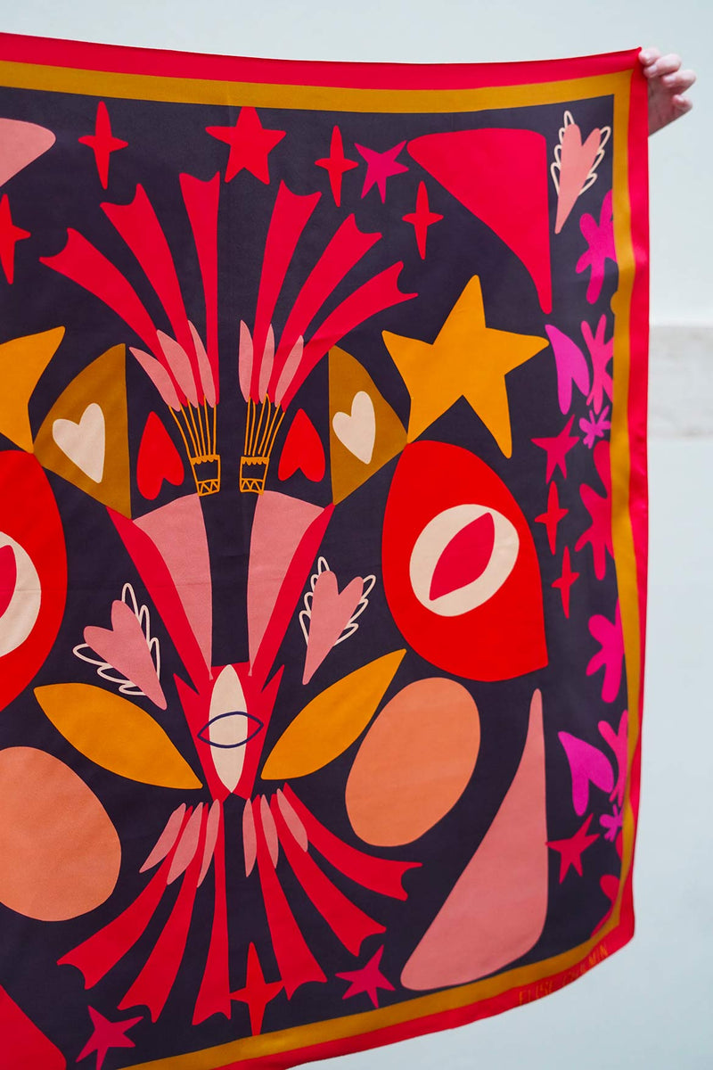 Foulard en soie Jerry Monto 90 x 90