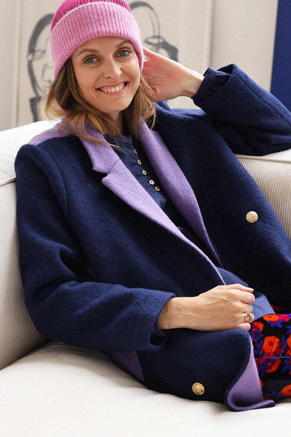 Veste Maria navy et mauve