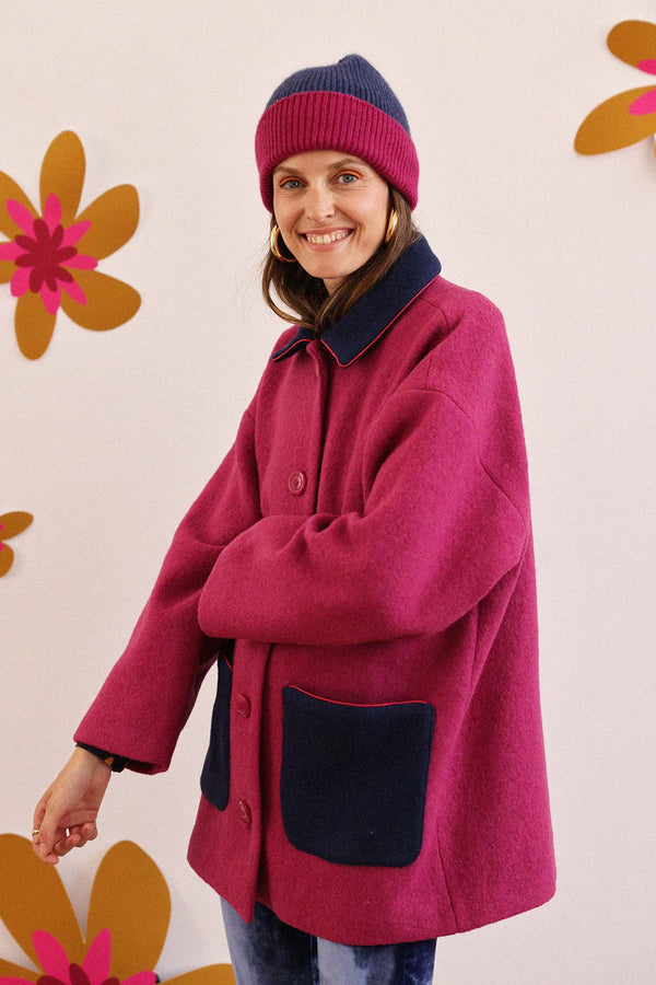 Manteau Lola fuchsia et navy