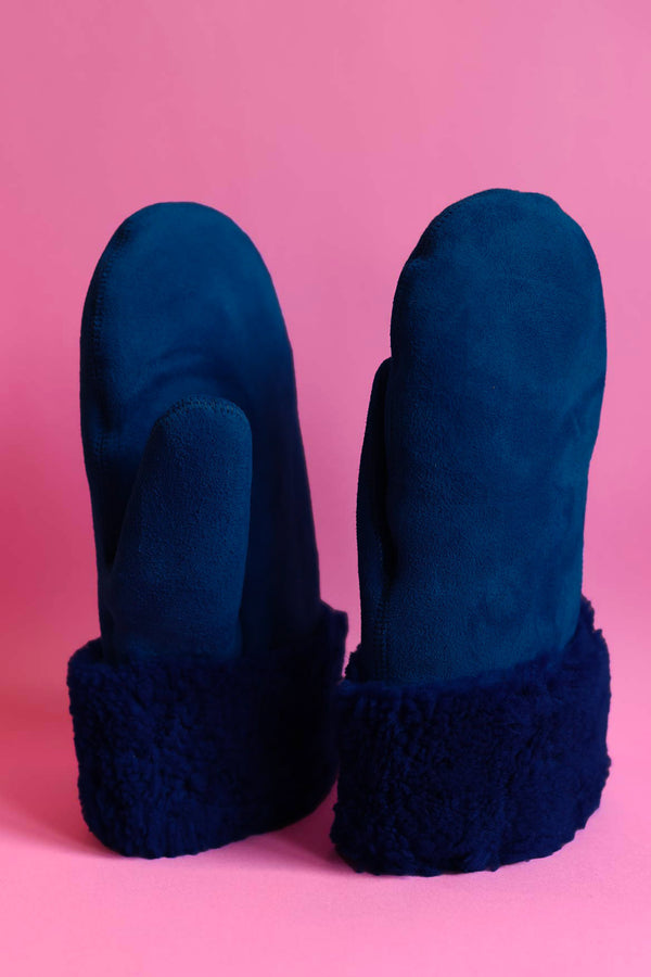 Indigo Sheepskin Mittens