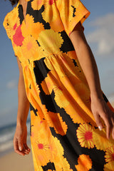 Détail motif Sunflower robe Johanna par Elise Chalmin