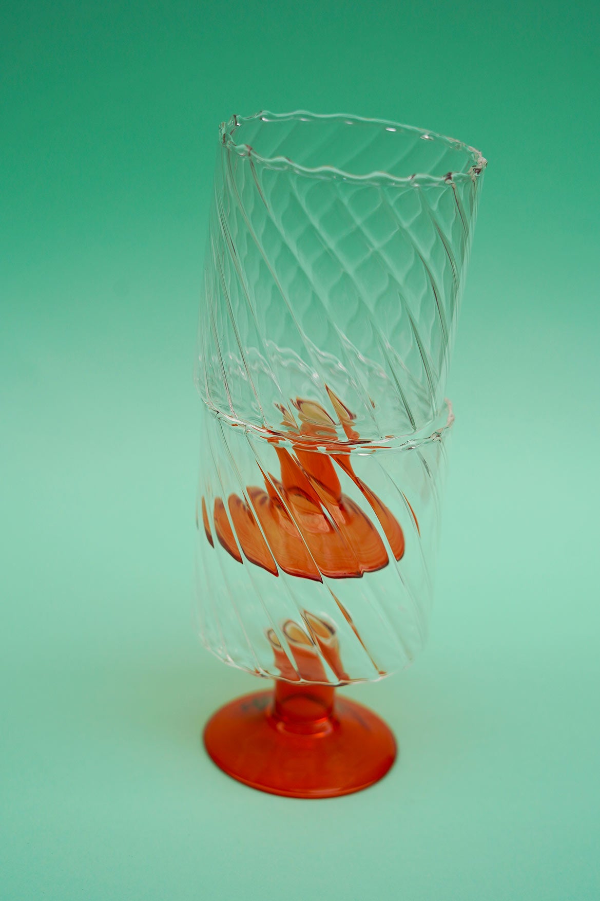 Set de 2 verres à pied twist orange
